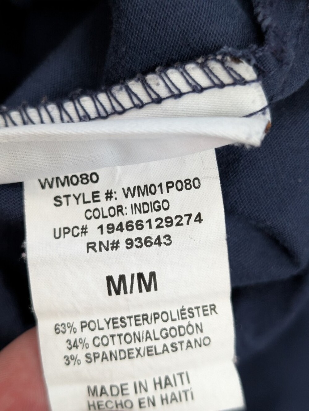 Navy Drawstring Scrub Pants - Picture 3 of 5